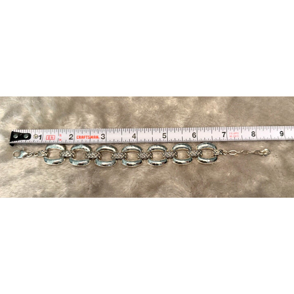 Brighton Interlok Woven LInk Link Bracelet Adjustable 7-8" Boho Braided Hammered - Picture 3 of 5